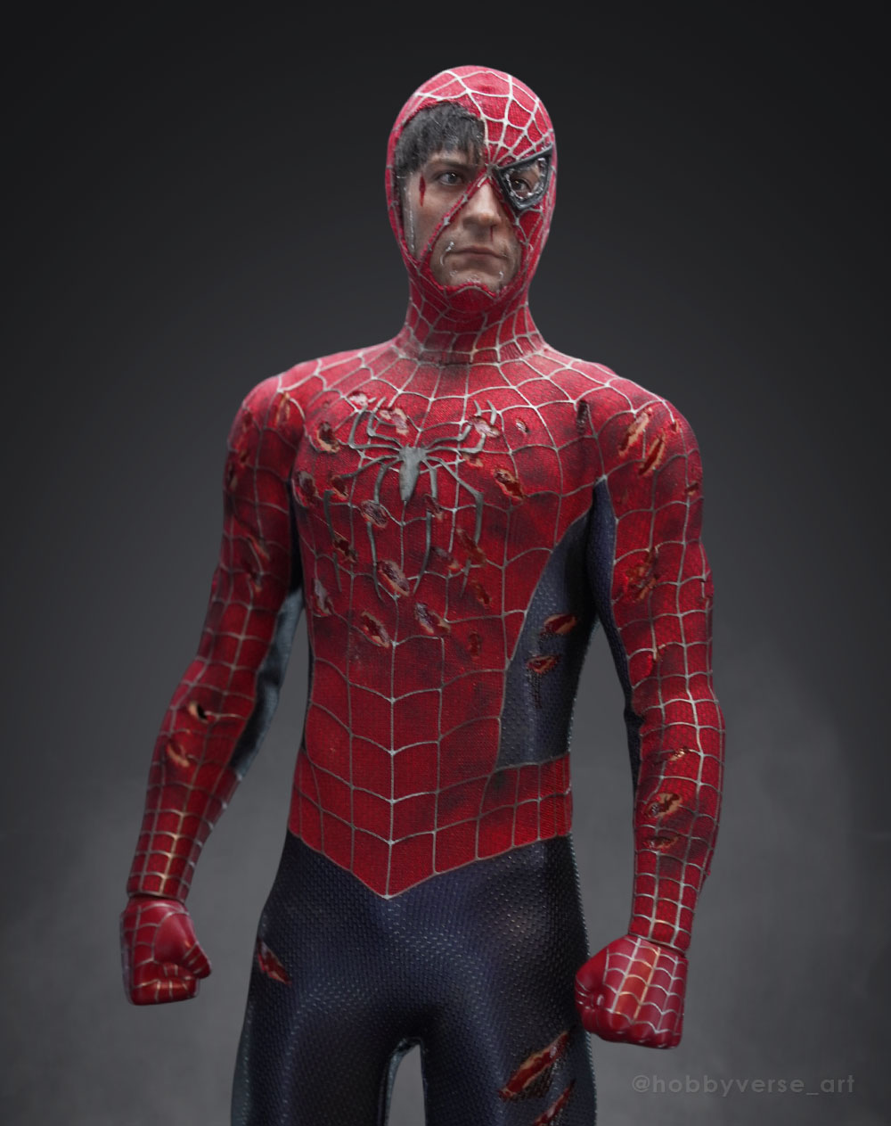 Custom Raimi Battle Damaged Spiderman suit 1/6